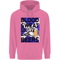 Blood Sweat Rugby and Beers Scotland Funny Mens 80% Cotton Hoodie Azelea