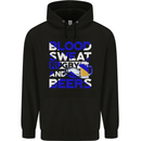 Blood Sweat Rugby and Beers Scotland Funny Mens 80% Cotton Hoodie Black