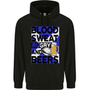 Blood Sweat Rugby and Beers Scotland Funny Mens 80% Cotton Hoodie Black