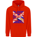Blood Sweat Rugby and Beers Scotland Funny Mens 80% Cotton Hoodie Bright Red