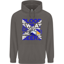 Blood Sweat Rugby and Beers Scotland Funny Mens 80% Cotton Hoodie Charcoal