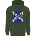 Blood Sweat Rugby and Beers Scotland Funny Mens 80% Cotton Hoodie Forest Green