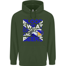 Blood Sweat Rugby and Beers Scotland Funny Mens 80% Cotton Hoodie Forest Green