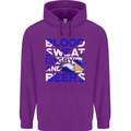 Blood Sweat Rugby and Beers Scotland Funny Mens 80% Cotton Hoodie Purple