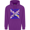 Blood Sweat Rugby and Beers Scotland Funny Mens 80% Cotton Hoodie Purple