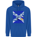 Blood Sweat Rugby and Beers Scotland Funny Mens 80% Cotton Hoodie Royal Blue