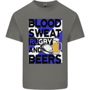 Blood Sweat Rugby and Beers Scotland Funny Mens Cotton T-Shirt Tee Top Charcoal
