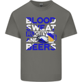 Blood Sweat Rugby and Beers Scotland Funny Mens Cotton T-Shirt Tee Top Charcoal