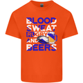 Blood Sweat Rugby and Beers Scotland Funny Mens Cotton T-Shirt Tee Top Orange