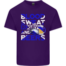 Blood Sweat Rugby and Beers Scotland Funny Mens Cotton T-Shirt Tee Top Purple