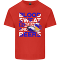 Blood Sweat Rugby and Beers Scotland Funny Mens Cotton T-Shirt Tee Top Red