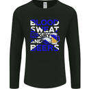 Blood Sweat Rugby and Beers Scotland Funny Mens Long Sleeve T-Shirt Black