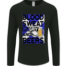 Blood Sweat Rugby and Beers Scotland Funny Mens Long Sleeve T-Shirt Black
