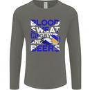 Blood Sweat Rugby and Beers Scotland Funny Mens Long Sleeve T-Shirt Charcoal