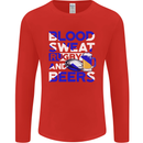 Blood Sweat Rugby and Beers Scotland Funny Mens Long Sleeve T-Shirt Red