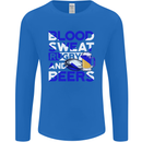 Blood Sweat Rugby and Beers Scotland Funny Mens Long Sleeve T-Shirt Royal Blue