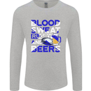 Blood Sweat Rugby and Beers Scotland Funny Mens Long Sleeve T-Shirt Sports Grey