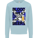 Blood Sweat Rugby and Beers Scotland Funny Mens Sweatshirt Jumper Light Blue