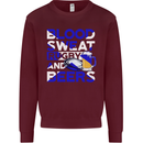 Blood Sweat Rugby and Beers Scotland Funny Mens Sweatshirt Jumper Maroon