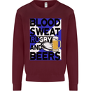 Blood Sweat Rugby and Beers Scotland Funny Mens Sweatshirt Jumper Maroon