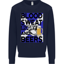 Blood Sweat Rugby and Beers Scotland Funny Mens Sweatshirt Jumper Navy Blue