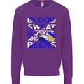 Blood Sweat Rugby and Beers Scotland Funny Mens Sweatshirt Jumper Purple