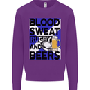 Blood Sweat Rugby and Beers Scotland Funny Mens Sweatshirt Jumper Purple