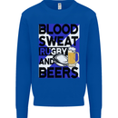 Blood Sweat Rugby and Beers Scotland Funny Mens Sweatshirt Jumper Royal Blue