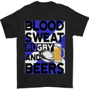 Blood Sweat Rugby and Beers Scotland Funny Mens T-Shirt Cotton Gildan Black