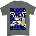 Blood Sweat Rugby and Beers Scotland Funny Mens T-Shirt Cotton Gildan Charcoal