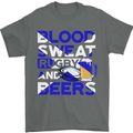 Blood Sweat Rugby and Beers Scotland Funny Mens T-Shirt Cotton Gildan Charcoal