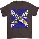 Blood Sweat Rugby and Beers Scotland Funny Mens T-Shirt Cotton Gildan Dark Chocolate