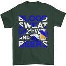 Blood Sweat Rugby and Beers Scotland Funny Mens T-Shirt Cotton Gildan Forest Green