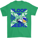 Blood Sweat Rugby and Beers Scotland Funny Mens T-Shirt Cotton Gildan Irish Green