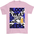 Blood Sweat Rugby and Beers Scotland Funny Mens T-Shirt Cotton Gildan Light Pink