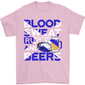 Blood Sweat Rugby and Beers Scotland Funny Mens T-Shirt Cotton Gildan Light Pink
