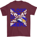 Blood Sweat Rugby and Beers Scotland Funny Mens T-Shirt Cotton Gildan Maroon