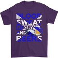 Blood Sweat Rugby and Beers Scotland Funny Mens T-Shirt Cotton Gildan Purple
