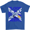 Blood Sweat Rugby and Beers Scotland Funny Mens T-Shirt Cotton Gildan Royal Blue