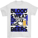 Blood Sweat Rugby and Beers Scotland Funny Mens T-Shirt Cotton Gildan White