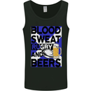 Blood Sweat Rugby and Beers Scotland Funny Mens Vest Tank Top Black