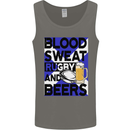 Blood Sweat Rugby and Beers Scotland Funny Mens Vest Tank Top Charcoal
