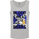 Blood Sweat Rugby and Beers Scotland Funny Mens Vest Tank Top Sports Grey