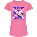 Blood Sweat Rugby and Beers Scotland Funny Womens Petite Cut T-Shirt Azalea