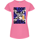 Blood Sweat Rugby and Beers Scotland Funny Womens Petite Cut T-Shirt Azalea