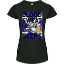 Blood Sweat Rugby and Beers Scotland Funny Womens Petite Cut T-Shirt Black