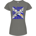 Blood Sweat Rugby and Beers Scotland Funny Womens Petite Cut T-Shirt Charcoal