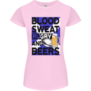 Blood Sweat Rugby and Beers Scotland Funny Womens Petite Cut T-Shirt Light Pink