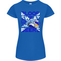 Blood Sweat Rugby and Beers Scotland Funny Womens Petite Cut T-Shirt Royal Blue