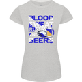 Blood Sweat Rugby and Beers Scotland Funny Womens Petite Cut T-Shirt Sports Grey